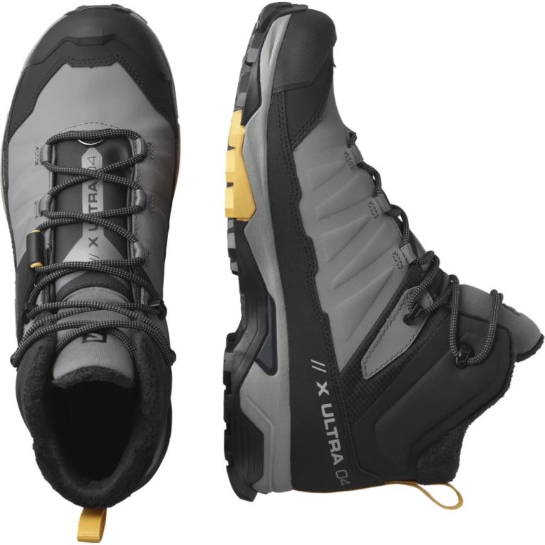 Black / Grey Salomon X Ultra 4 Mid Winter Thinsulate Climasalomon Waterproof Men's Winter Boots | IE HE0927